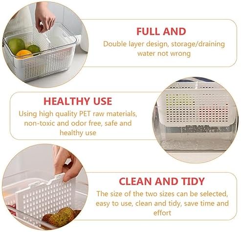 Kichvoe Food Storage Containers with Lids Double Layer Crisper Produce