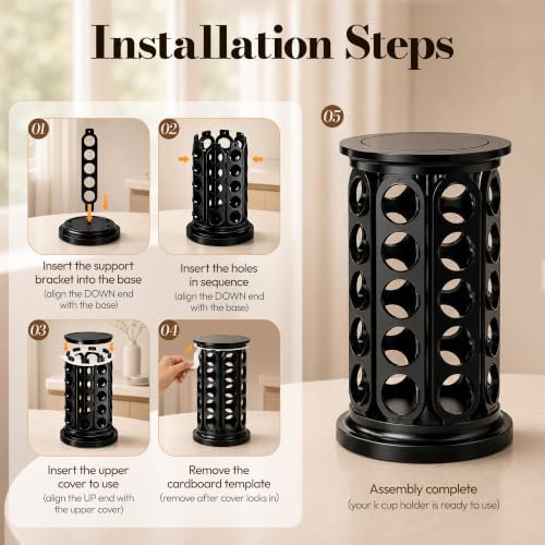 K Cup Holder for 40 Keurig Pods, Black
