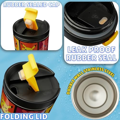Get Trend Pokemon Insulated Tumbler for Hot Cold Drinks, 15oz