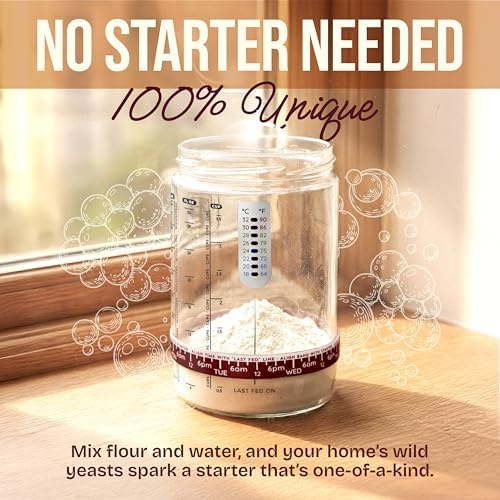 Superbaking 34oz Glass Sourdough Starter Jar
