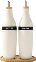 HOMCDALY Olive Oil and Vinegar Dispenser Set, Two 16oz Ceramic Oil Dispenser by HOME