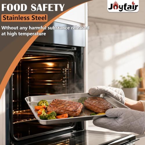 12.5"x9.7"Baking Sheet Pan(2Pcs), Joyfair Stainless Steel Toaster Oven