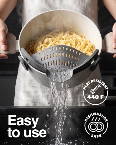 Kitchen Gizmo Snap N' Strain - Silicone Pasta Strainer Clip-On for