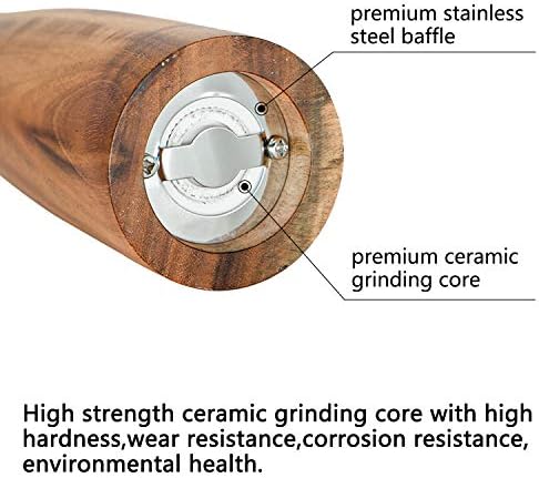 Wooden Salt and Pepper Grinder Set, 10", 2PCS