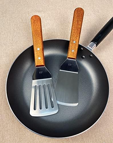 KLAQQED 2Pcs Metal Spatulas Set, Metal Spatula for Cast Iron Skillet