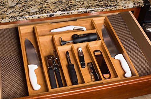 BIRDROCK HOME Bamboo Expandable Utility Drawer Organizer – Utensil