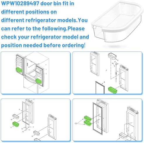 WPW10289497 Refrigerator Door Bin Replacement Compatible with