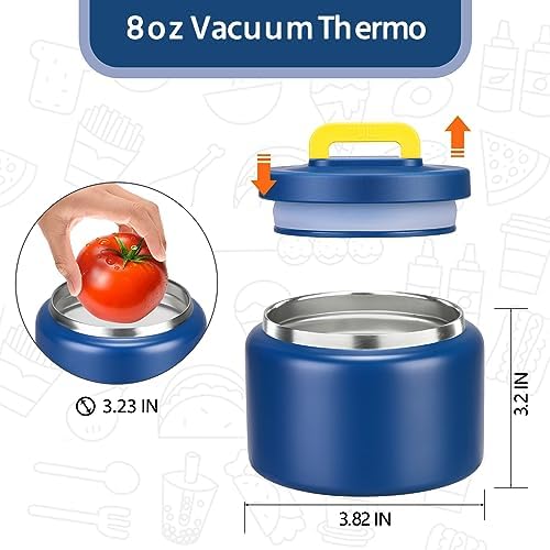MAISON HUIS 8oz Soup Thermo Wide Mouth Vacuum Insulated Thermo Food