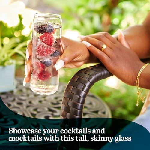 Libbey Classic Slim Beer Can Glasses, 12.5 oz Tall Drinking Glasses