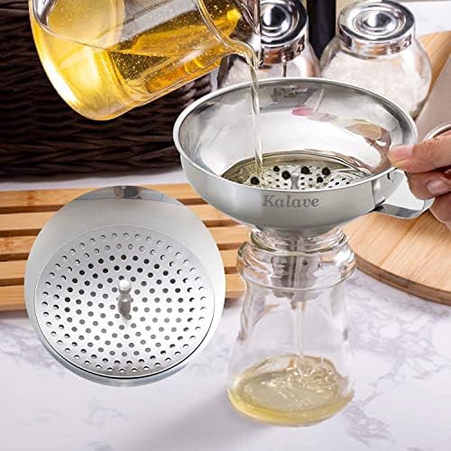 Kalave Canning Funnel, Food Grade Stainless Steel Canning Funnels with