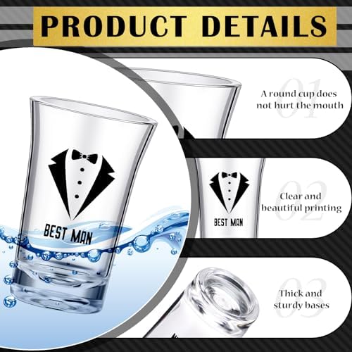 Didaey 12 Pcs Groomsmen Shot Glasses Bottle Openers Best Man Gifts