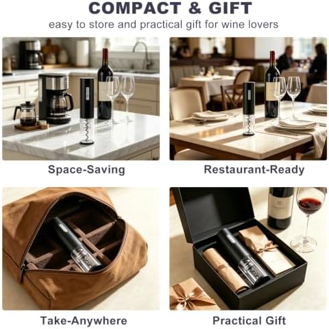 COKUNST USB Rechargeable Electric Wine Bottle Opener with Foil Cutter