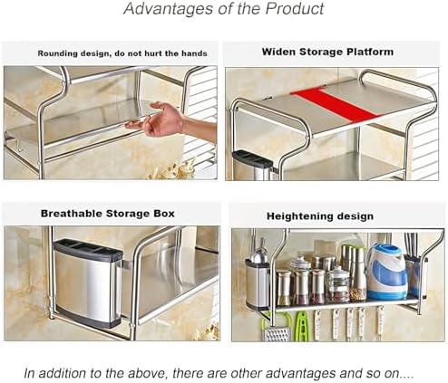 INTBUYING 2-Tier 19in Wall-Mount Microwave Shelf