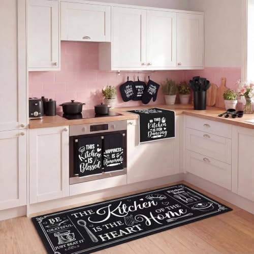 Fourluoo 30 Pcs Farmhouse Kitchen Decor and Utensils Set Black Kitchen