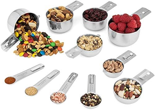Hudson Essentials Stainless Steel Measuring Cups and Spoons Set