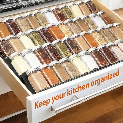Spice Drawer Organizer, 4 Tier- 6 Pack Drawer Seasoning Organizers