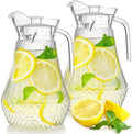 Lawei 2 Pack 68Oz / 2L Acrylic Pitcher, Clear Plastic Water Pitchers