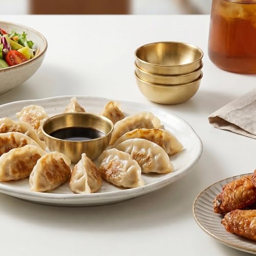 tifanso 8PCS Small Stainless Steel Dipping Bowls for Sauce &