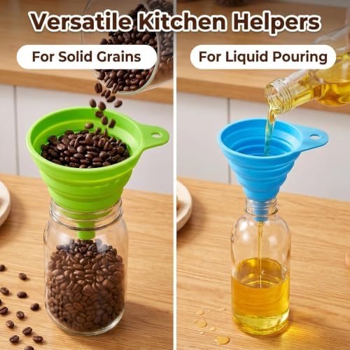 Kitchen Funnel Set 3 Pack, Large, Medium, and Small, Food Grade