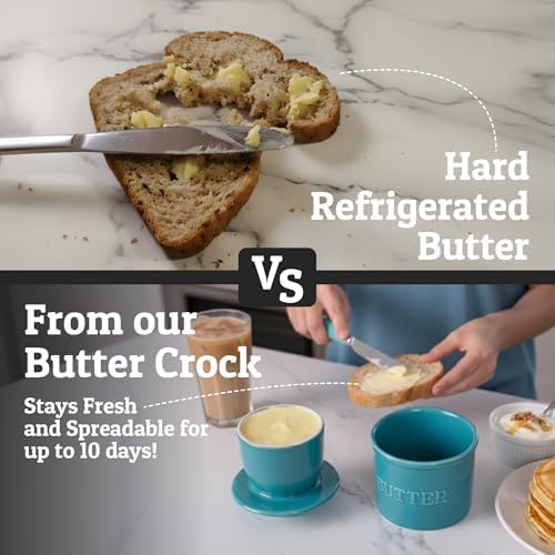 PriorityChef French Butter Crock with Lid, Keep Butter Spreadable &