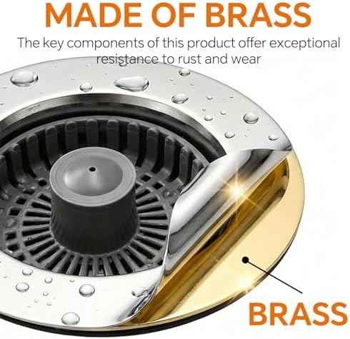3-in-1 Brass Kitchen Sink Stopper, 3-1/2 Inch