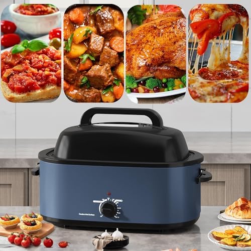 Roaster Oven 28 Quart, Electric Turkey Roaster with Self-Basting Lid