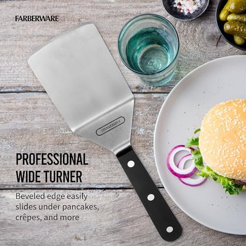 Farberware Pro Triple Rivet Wide Turner - 9.5-Inch Stainless Steel