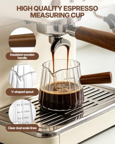 2 PCS 6OZ Espresso Cups with Coffee Spoons, Espresso Machine
