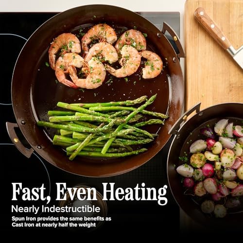 Classic Cuisine Pre-Seasoned Iron Roasting Pan, Made in UK, 13.75” x