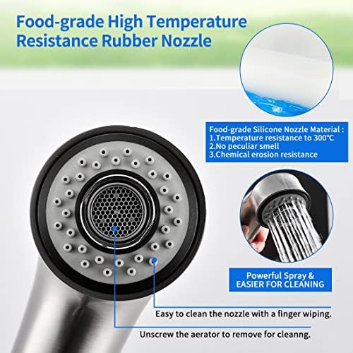 Brushed Nickel Kitchen Faucet with Pull Out Sprayer