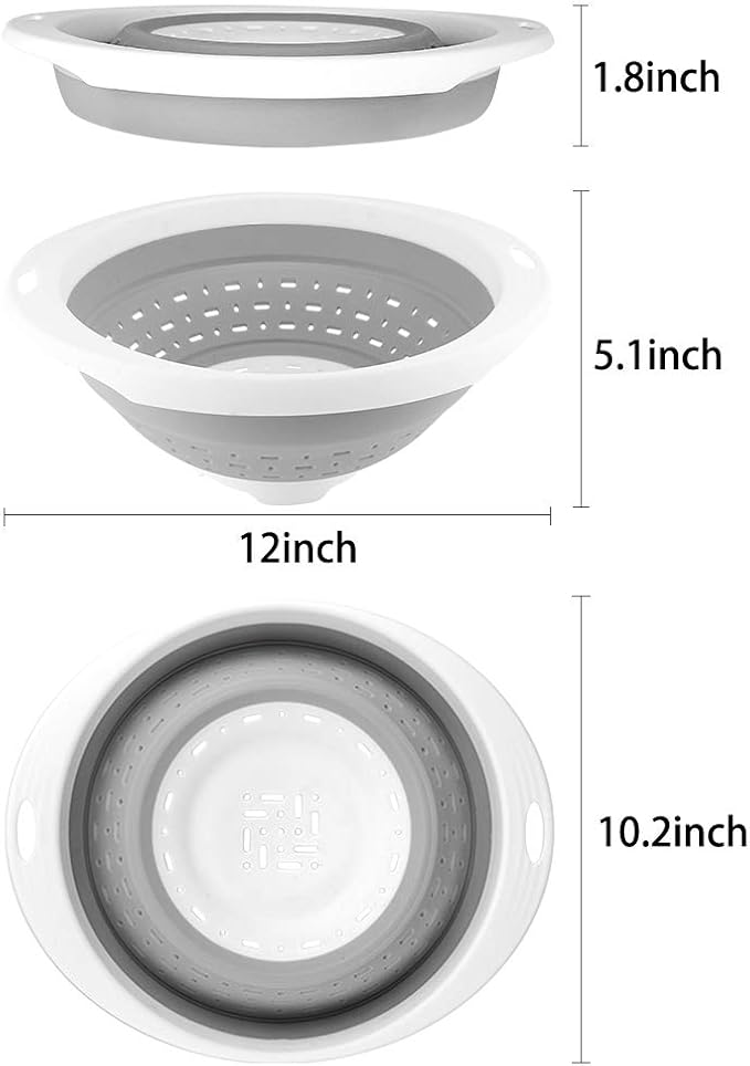 QiMH Collapsible Colander and Strainer, 5 Quart, Heavey Duty Kitchen Drainer - Image 4