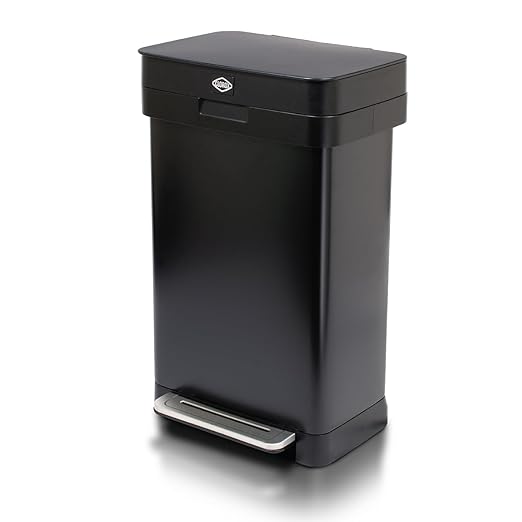 Clorox 13 Gallon Trash Can - 50L Kitchen Trash Can - Rectangular Black by Clorox