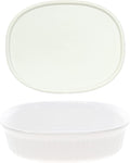 CorningWare FS2 2.5qt/2.35L Oval French White Casserole Dish and F-2-PC Oval by CorningWare