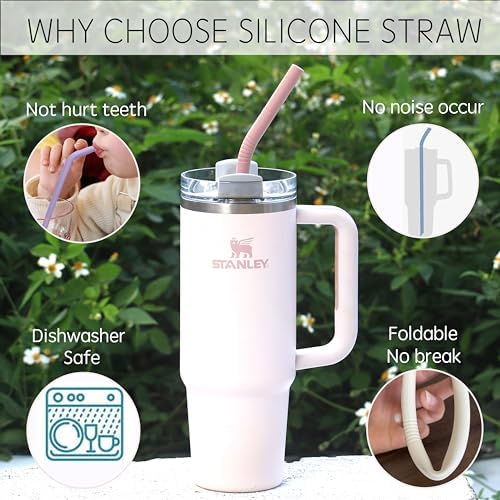 Pastel Color 14” Extra Long Silicone Replacement Straw for 40 oz