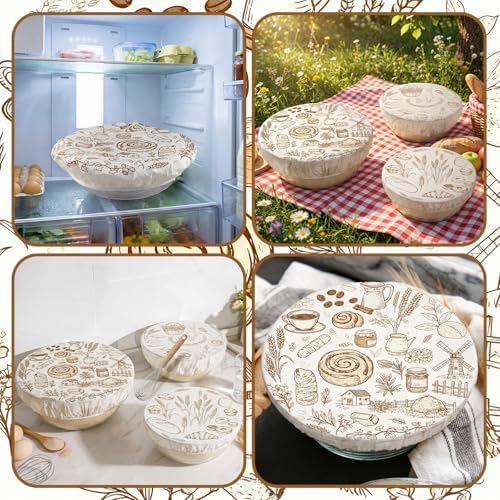 6-Pack Reusable Bowl Covers for Bread Proofing