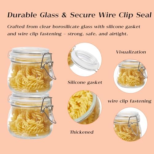 BJONKZ Glass Jars with Airtight Lids – Food Storage Containers with