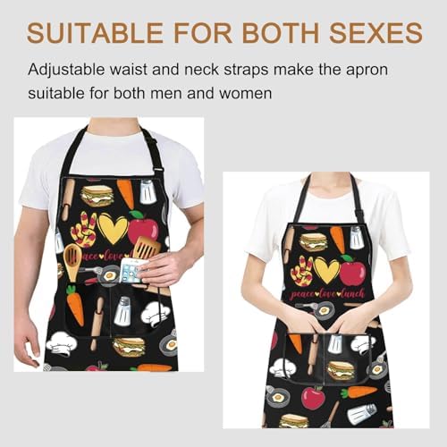 PXTIDY School Lunch Lady Apron With Pocket Cafeteria Worker Gifts