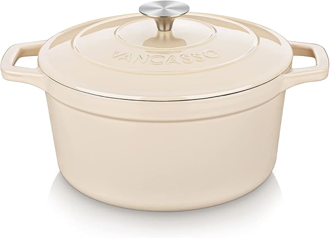 vancasso Cast Iron Dutch Oven, 6 QT Round Pot by vancasso