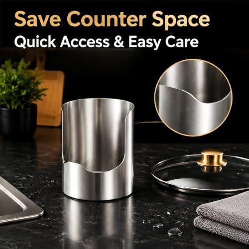 Multifunctional Kitchen Utensil Holder, Stainless Steel Pot Lid
