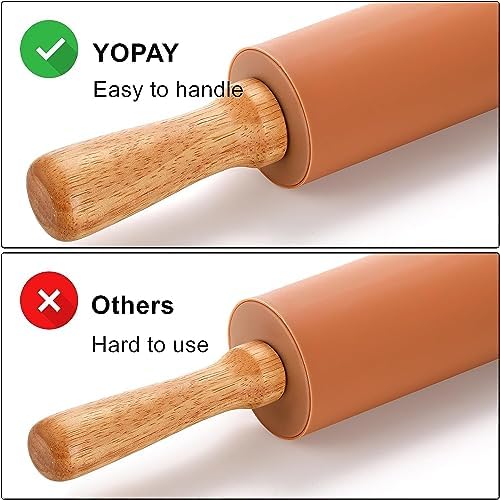 Yopay 4 Pack Silicone Rolling Pin for Baking, Non Stick Large 17 Inch