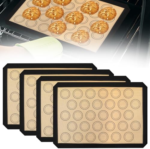 US 4Pcs Macaron Baking Mats Non Stick Silicone Macaroon Baking Sheet