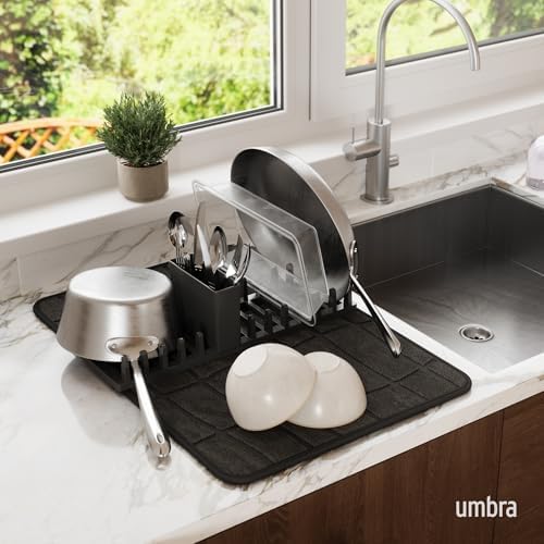 Umbra Udry Foldable Dish Drying Rack, Black