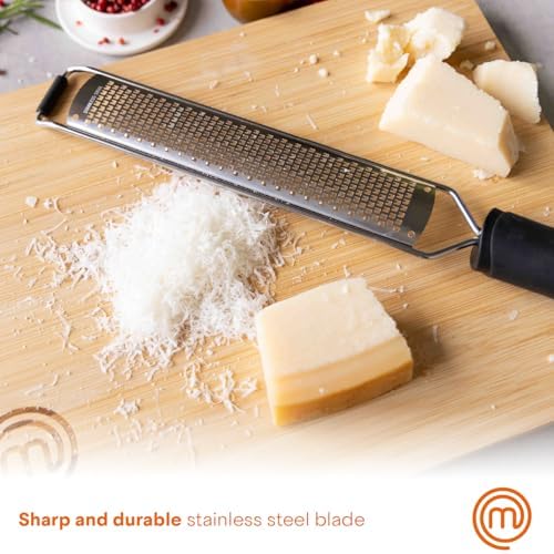 MasterChef Zester Grater with Handle, Stainless Steel, Non Slip Grip