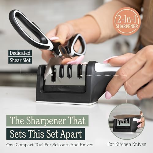 Heavy Duty Kitchen Shears With Sharpener - Lifetime Replacement