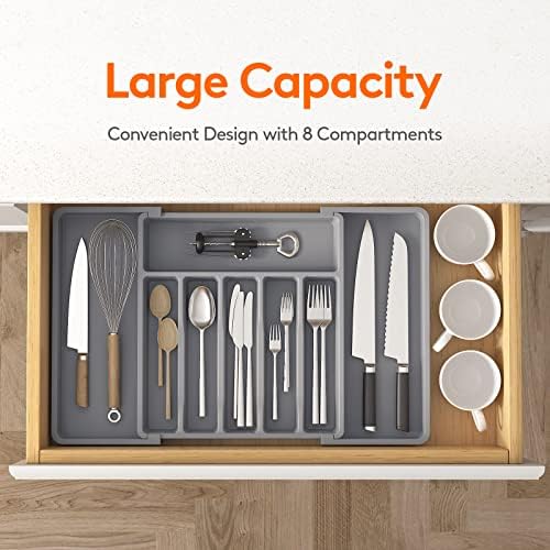 Lifewit Silverware Drawer Organizer, Expandable Utensil Tray for