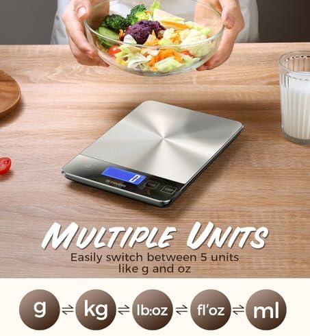 33lb Food Scale, NASA-Grade Digital Kitchen Scale, Precisely Measures