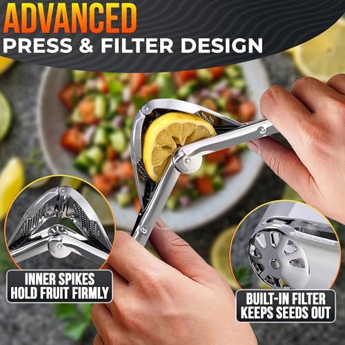 Fold-Flat Stainless Steel Handheld Lemon Squeezer