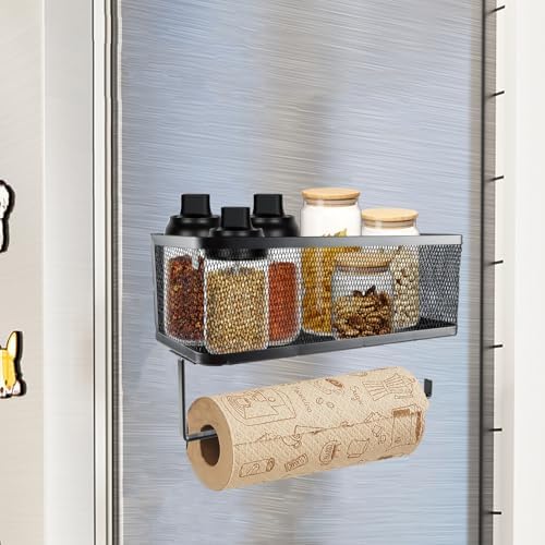 2-Tier Magnetic Paper Towel Holder with Shelf