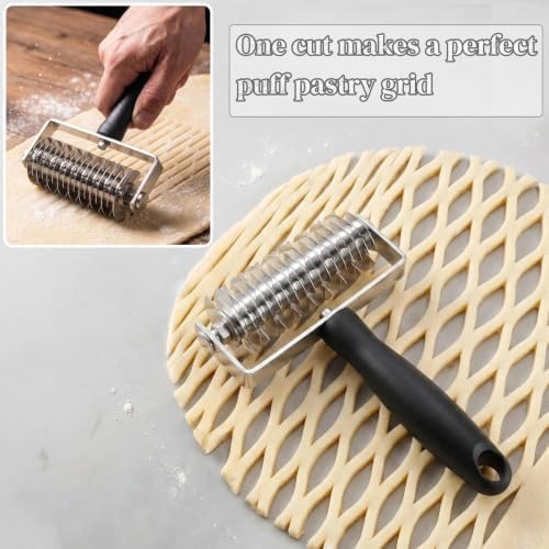 AMPSEVEN Pastry Lattice Roller Cutter - Professional Stainless Steel