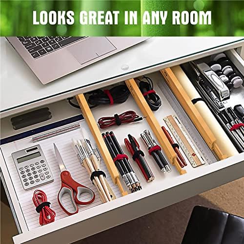 ANTOWIN Bamboo Drawer Dividers Organizers 16pcs, Expandable Drawer